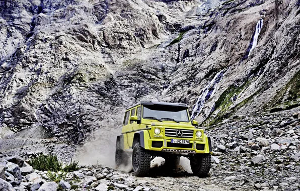 Picture Concept, yellow, rocks, Mercedes-Benz, Mercedes, BRABUS, 4x4, AMG