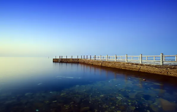 Landscape, bridge, lake
