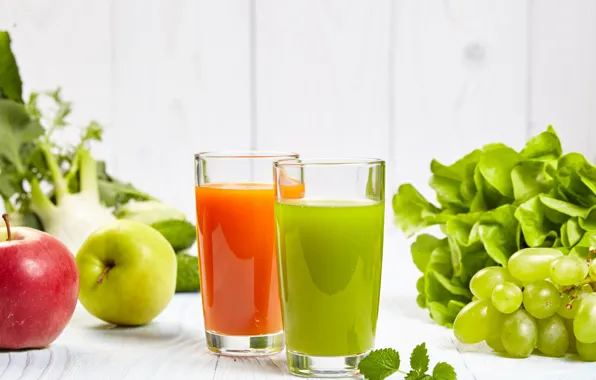 Picture greens, juice, grapes, pepper, drink