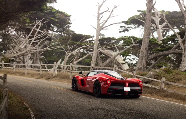 Download wallpaper Rear view, Road, LaFerrari, Turn, section ferrari in ...