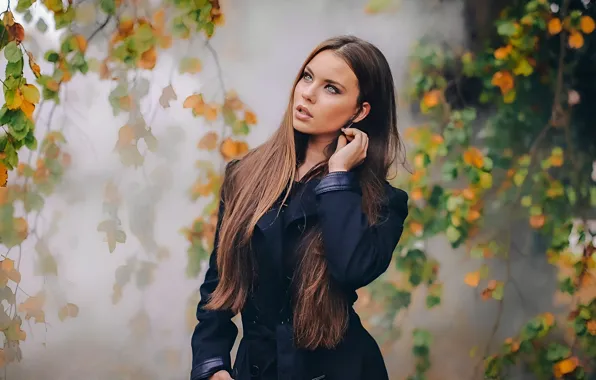 Girl, eyes, model, pretty, face, brunette, look, pose