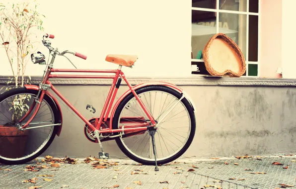 Bike, heart, love, vintage, heart, romantic