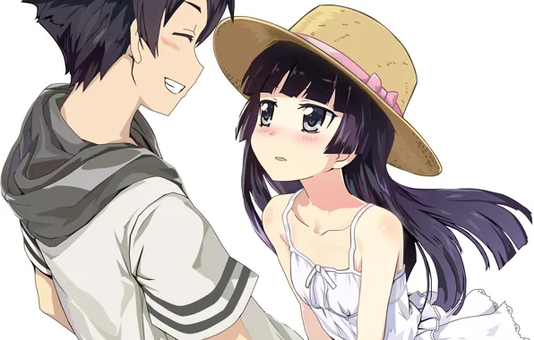 Girl, romance, anime, art, guy, Oreimo