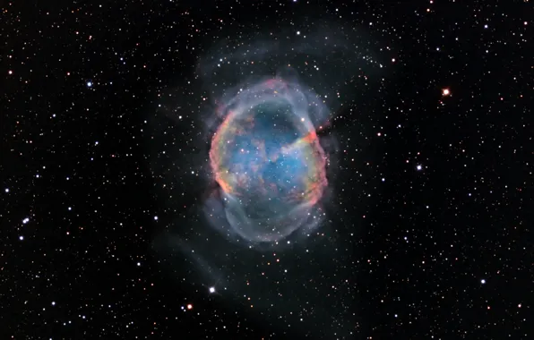 Stars, nebula, M27