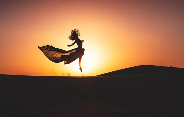 Girl, the sun, light, landscape, sunset, nature, pose, style