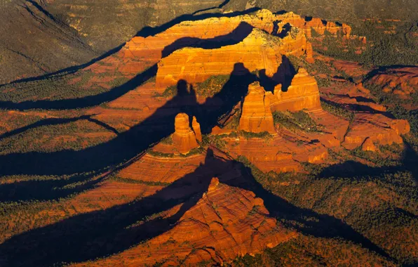 Mountains, rocks, shadow, AZ, USA, Sedona