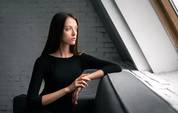 Girl, profile, Maxim Guselnikov, Train Of Thought, Kate Moina