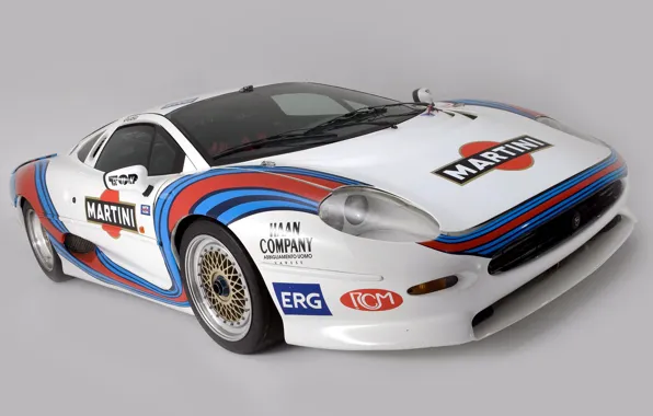 Jaguar, White, Jaguar, Martini, Racing, Front view, XJ 220, Racing car