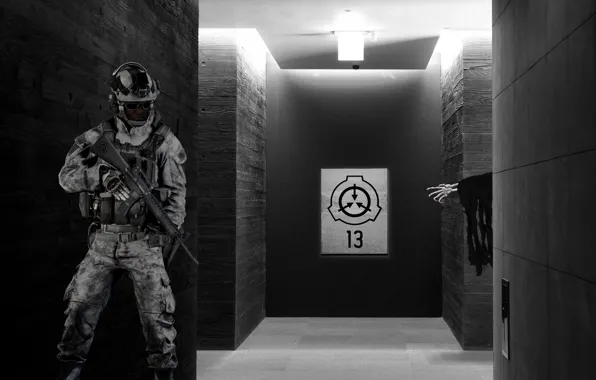 Soldier, monster, horror, Fund, scp, secure, violation, protect