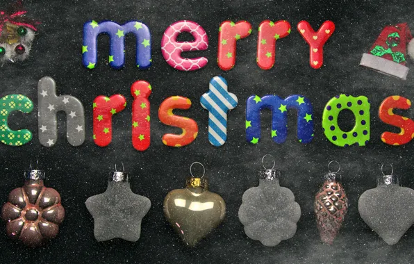 Letters, the dark background, holiday, the inscription, bright, star, Christmas, New year
