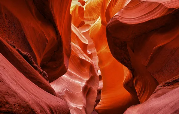 Light, paint, AZ, gorge, USA, antelope canyon