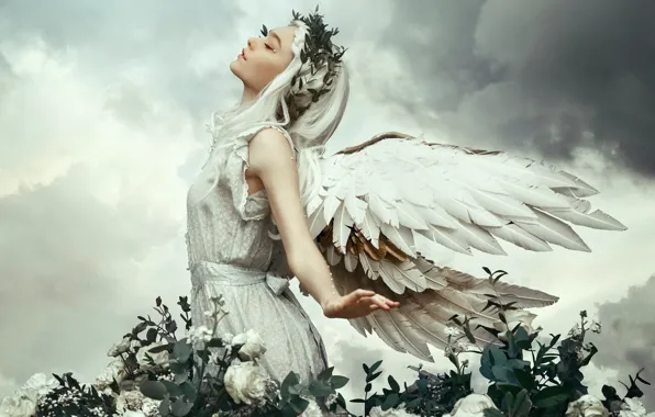 Girl, nature, angel