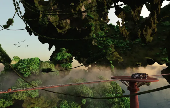 Construction, object, platform, Forrest on the planet Sherwood, avatar terrain