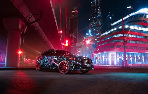 Infiniti, Light, Red, Car, Blue, Batman vs Superman, QX70