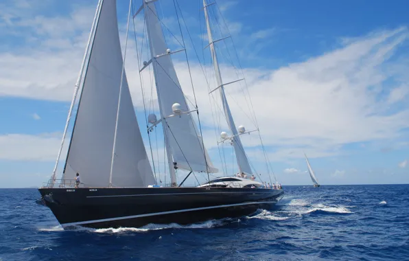 Ocean, ship, wind, sail, St-Barths, Hyperion-171