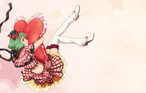Tape, background, heart, costume, girl, pillow, hat