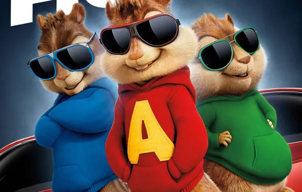 Picture music, cartoon, glasses, 2015, Alvin and the Chipmunks, family, The Road Chip, Alvin and the …