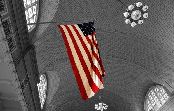 Flag, America, USA, the flagpole