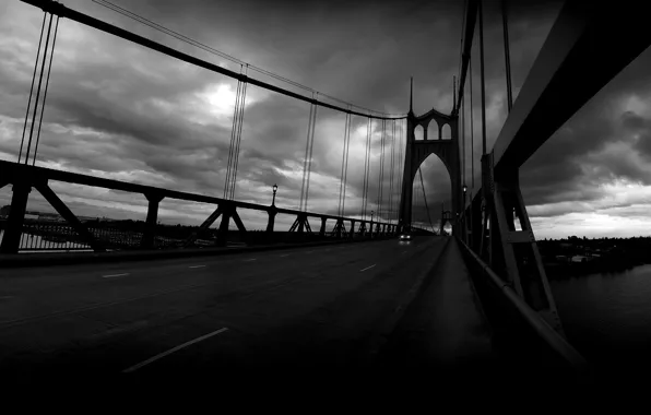 The sky, city, landscapes, road, bridges, st. johns bridge