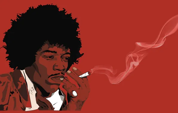 Guitarist, Jimi Hendrix, Black And Red