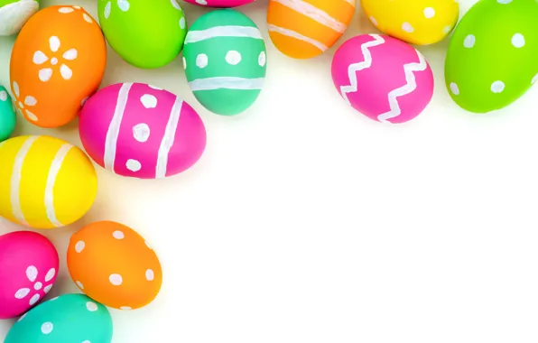 Colorful, Easter, background, spring, eggs, Happy Easter, Easter eggs