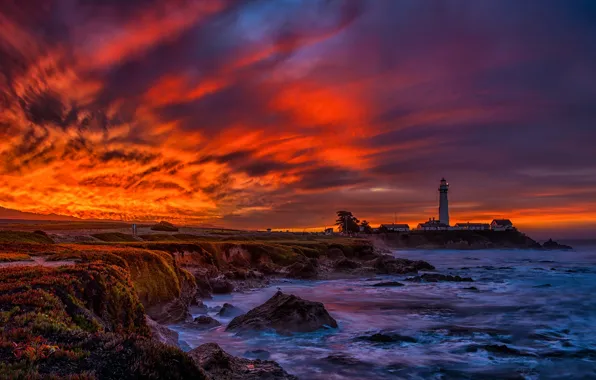 California, Santa Cruz, Big Sur, Half Moon Bay, Pacific Coast Highway, Pigeon Point Lighthouse