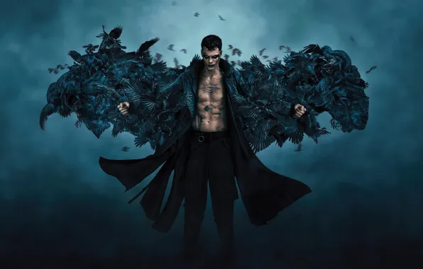 Background, fiction, wings, Raven, mystic, tattoo, crows, Thriller