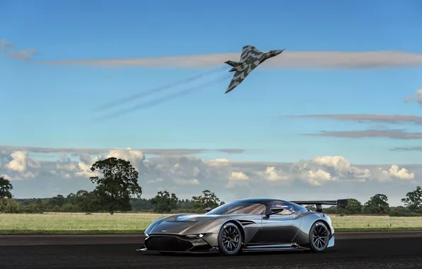 Picture the plane, supercar, Aston Martin Vulcan, avro