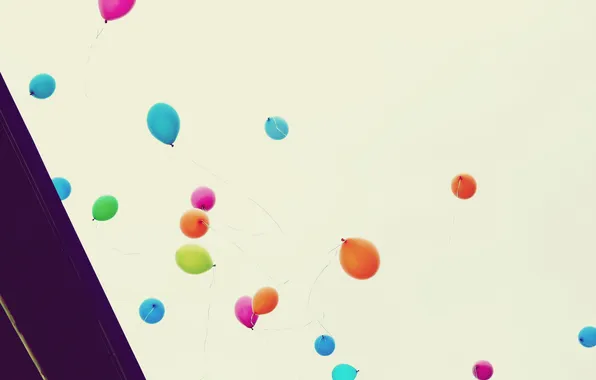 Picture balls, flight, joy, happiness, up, colorful, nostalgia