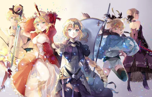 Sword, anime, crown, pretty, ken, blade, flag, warrior