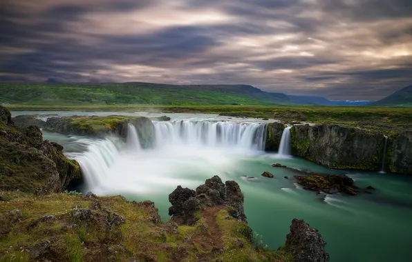 Nature, river, waterfall