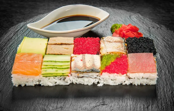 Fish, figure, sauce, caviar, delicious, sushi, sushi, seafood