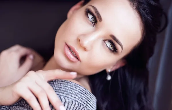 Look, face, portrait, hands, Angelina Petrova, Angelina Petrova