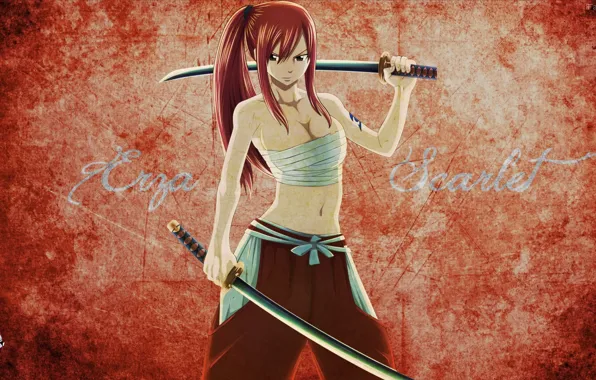 Look, girl, swords, character, fairy tail, Elsa scarlet, tale of fairy tail, Erza scarlet