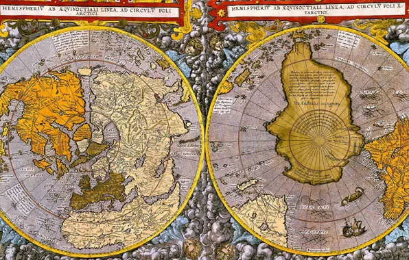 Retro, earth, map