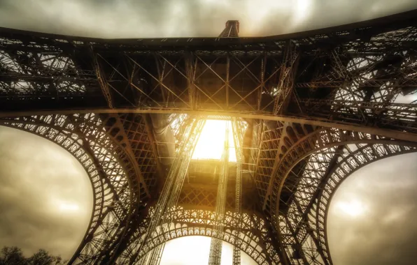 The sun, rays, Paris, France, paris, france, sun, eiffel