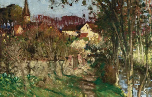 Landscape, picture, Pierre Eugène Montesin, Pierre-Eugene Montezin, Evening in Saint-Germain-Sur-Avre