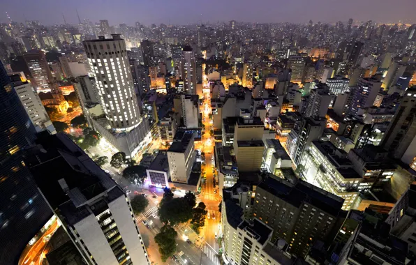Wallpaper night, lights, home, Brazil, Sao Paulo