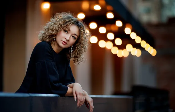 Picture lights, portrait, bokeh, Jaclyn, Sergey Bidun