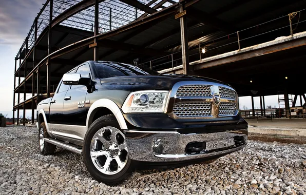 Machine, The building, Dodge, Lights, Pickup, 1500, Ram, The front