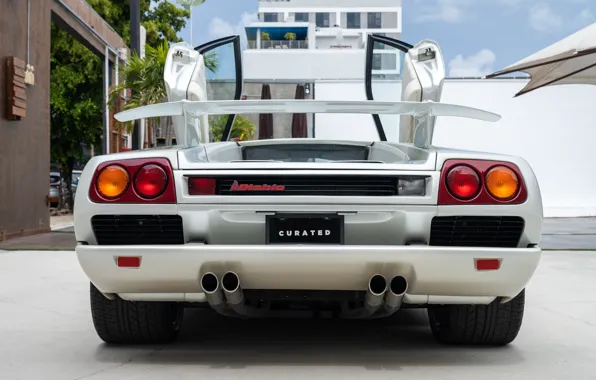 Lamborghini, lambo, Diablo, rear view, Lamborghini Diablo