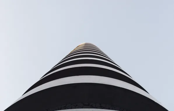 Picture the building, tower, minimalism, striped