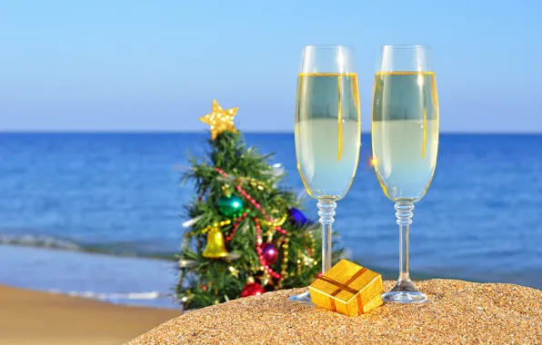 Sand, sea, beach, the ocean, holiday, gift, toys, new year