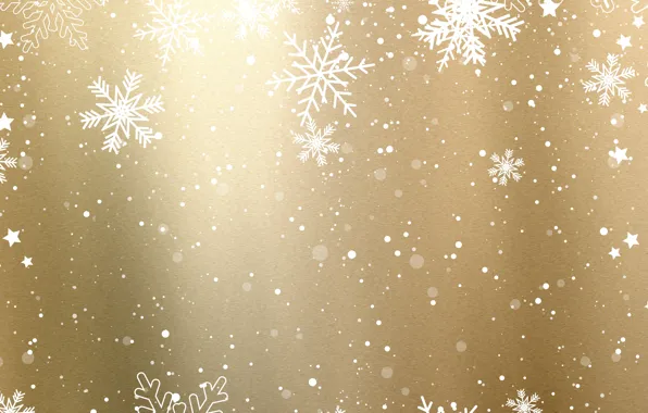 Winter, snow, snowflakes, background, golden, Christmas, winter, background