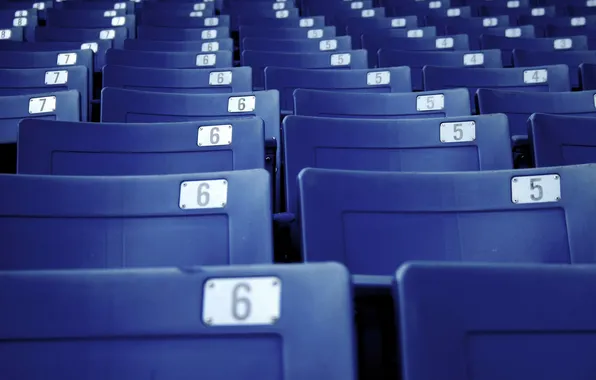Picture blue, creative, chairs, chairs, benches, seat, stadium, benches