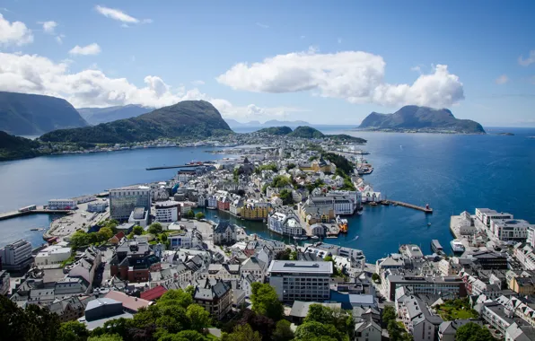 Picture sea, coast, home, Norway, Norway, Ålesund, Alesund, Aalesund