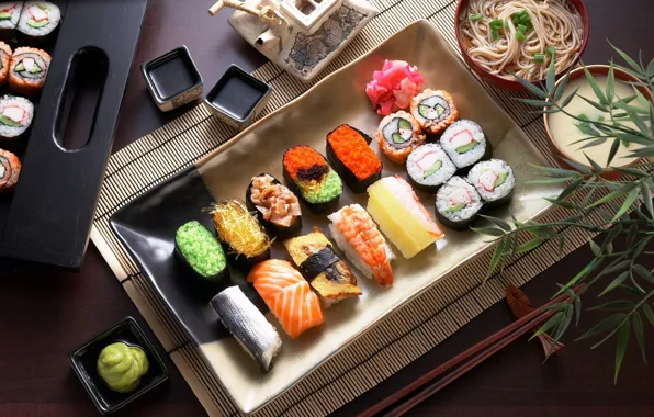 Fish, soup, sauce, sushi, cuts, sashimi, lapse