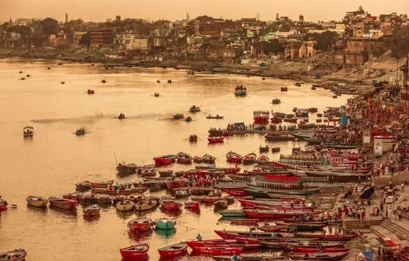 The city, India, port, Varanasi