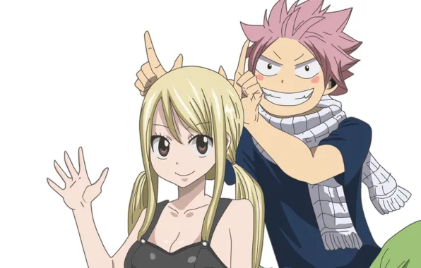 Anime, art, Fairy Tail, Natsu, Lucy, Fairy tail