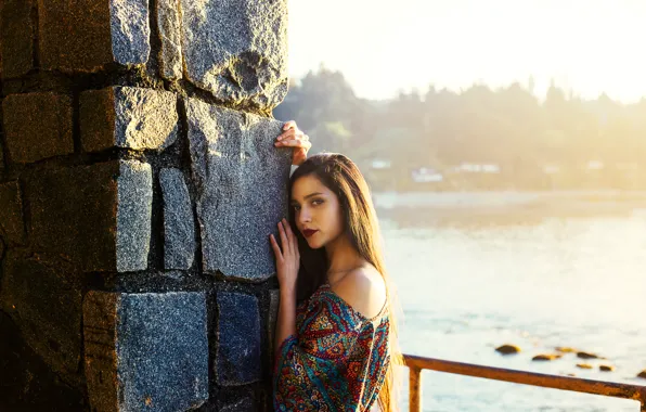 Look, girl, wall, Carla